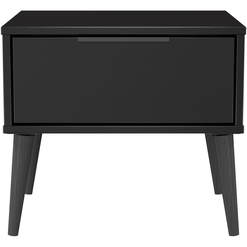 Crowndale Hong Kong Single Drawer Matt Black Side Table Ready Assembled Image 2