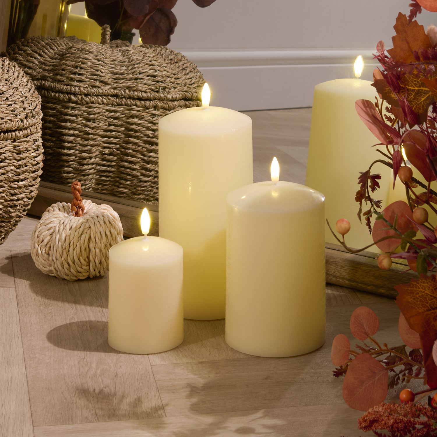 Natural Domed LED Candle - Natural / 15cm Image 2