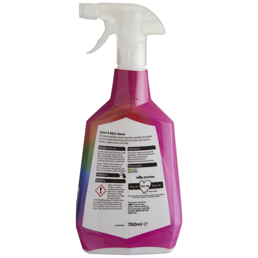 Wilko Carpet Stain Remover Spray 750ml Wilko