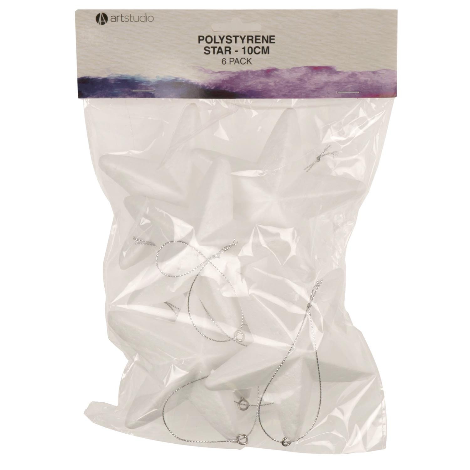 Pack of 6 Polystyrene Stars - 6cm Image