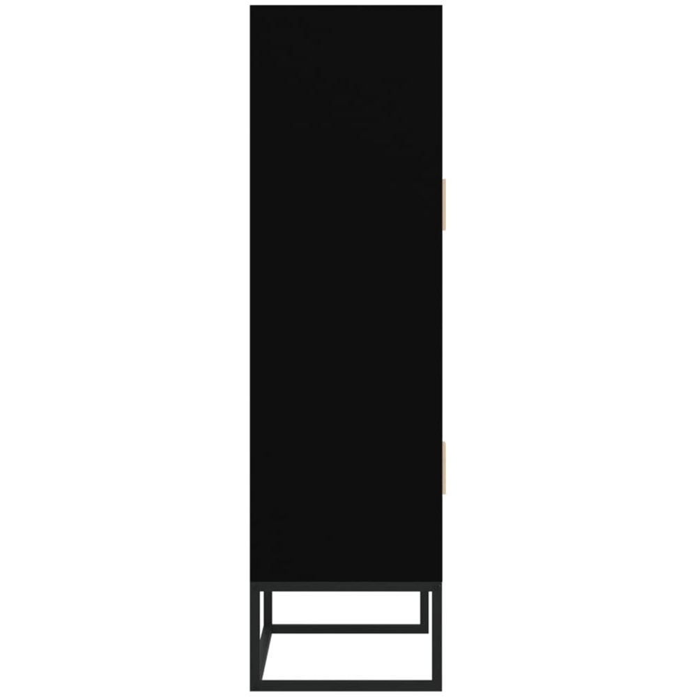 vidaXL 4 Door Black Fluted Design Highboard Image 6