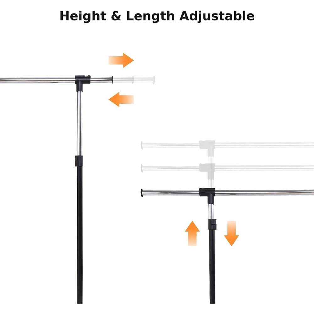 Costway Single Rail Adjustable Garment Rack with Wheels Image 6