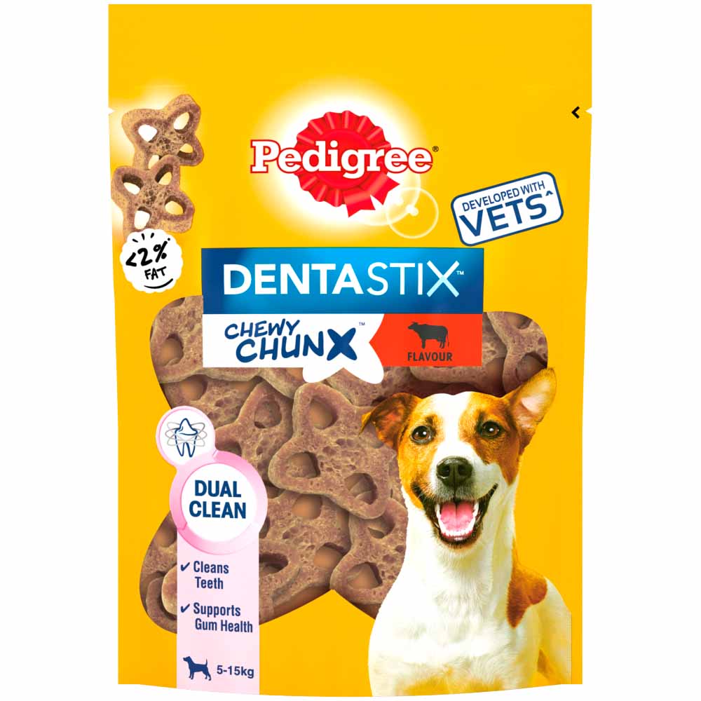 thumbnail image 2 of Pedigree Dentastix Chewy Chunx Dental Treats For Small/Medium Dogs – Chicken Flavor, 4oz Bag 2 of 5