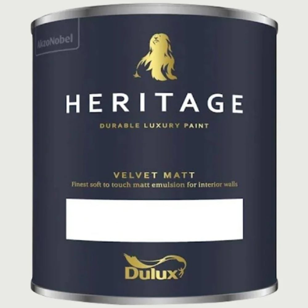 Dulux Heritage Walls and Ceilings Panel White Velvet Matt Emulsion Paint 1L Image 2