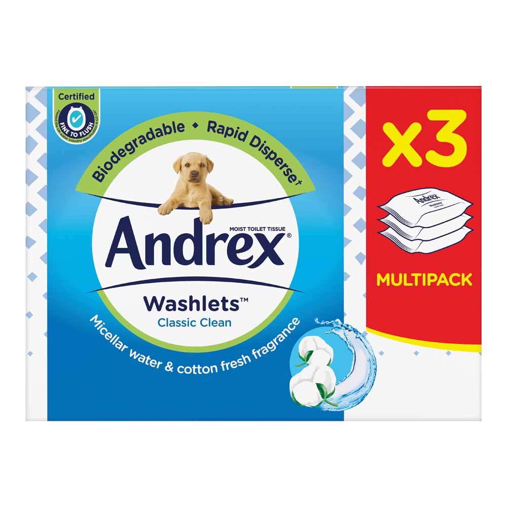 Andrex Washlets Flushable Toilet Tissue 40 pack x 3 pack Image