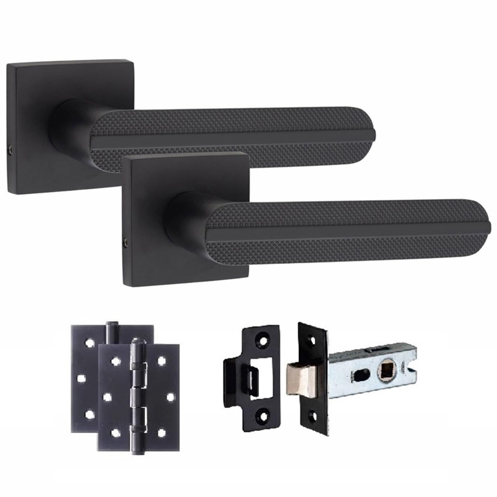 Golden Grace Matt Black Modern Lima Handle Set 4 Pack Image 2