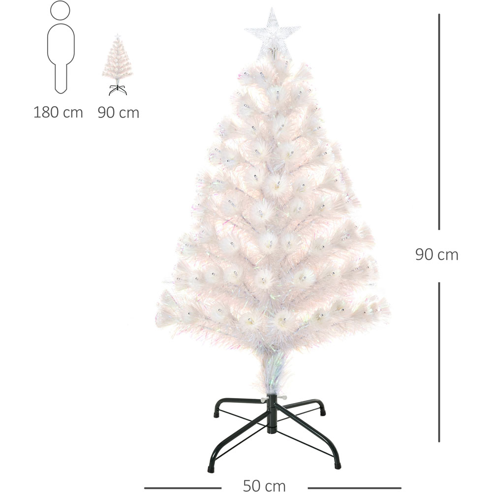 Everglow Fiber Optic LED White Artificial Christmas Tree 3ft Image 7