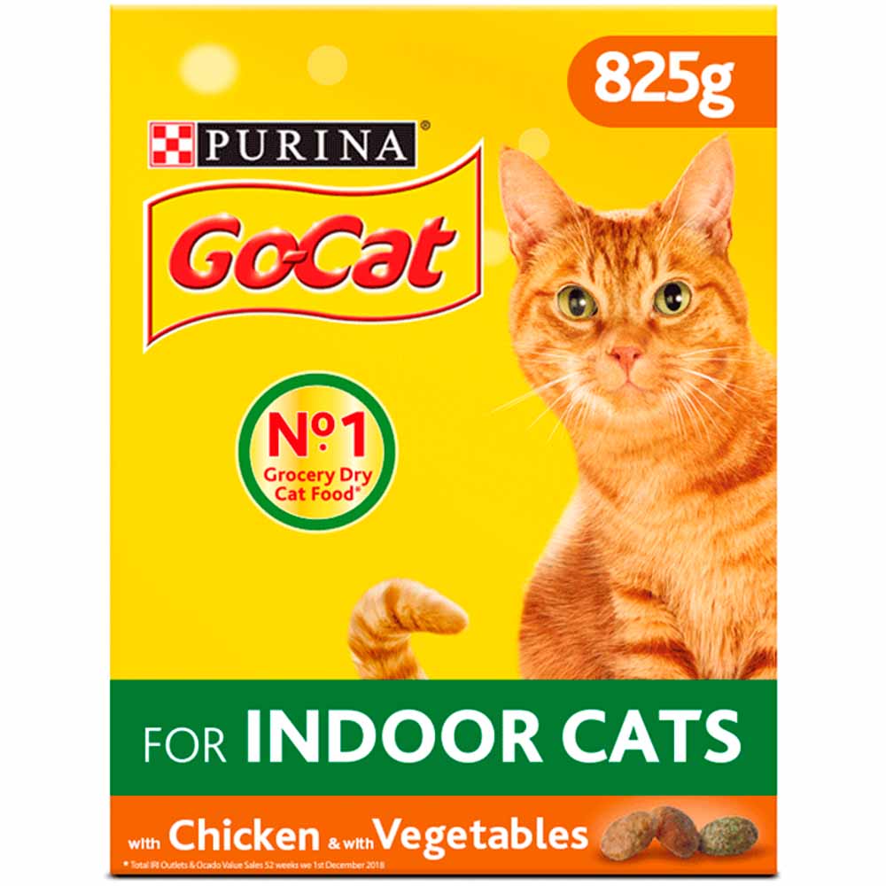 Go-Cat Indoor Cat Dry Cat Food Chicken and Garden Greens 825g Image 1