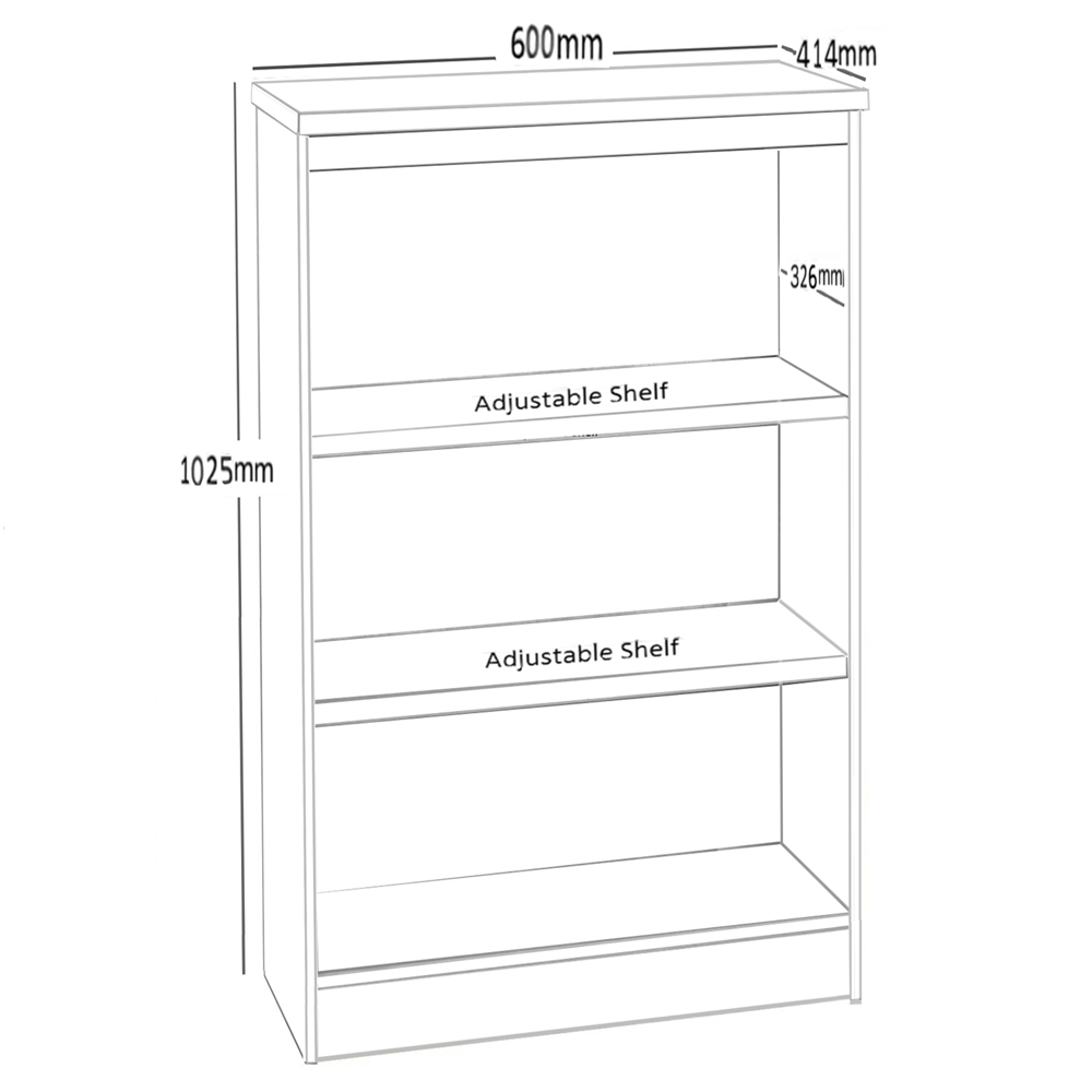 R White Cabinets 3 Shelf Sandstone Mid Height Bookcase Image 5