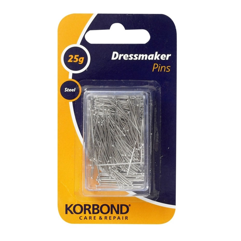 Korbond Steel Dressmaker Pins 25g pack Image