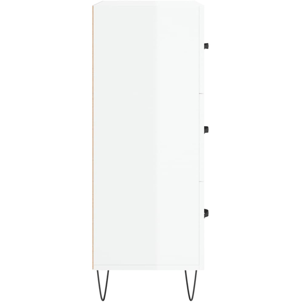 vidaXL 3 Drawer High Gloss White Wide Sideboard Image 7