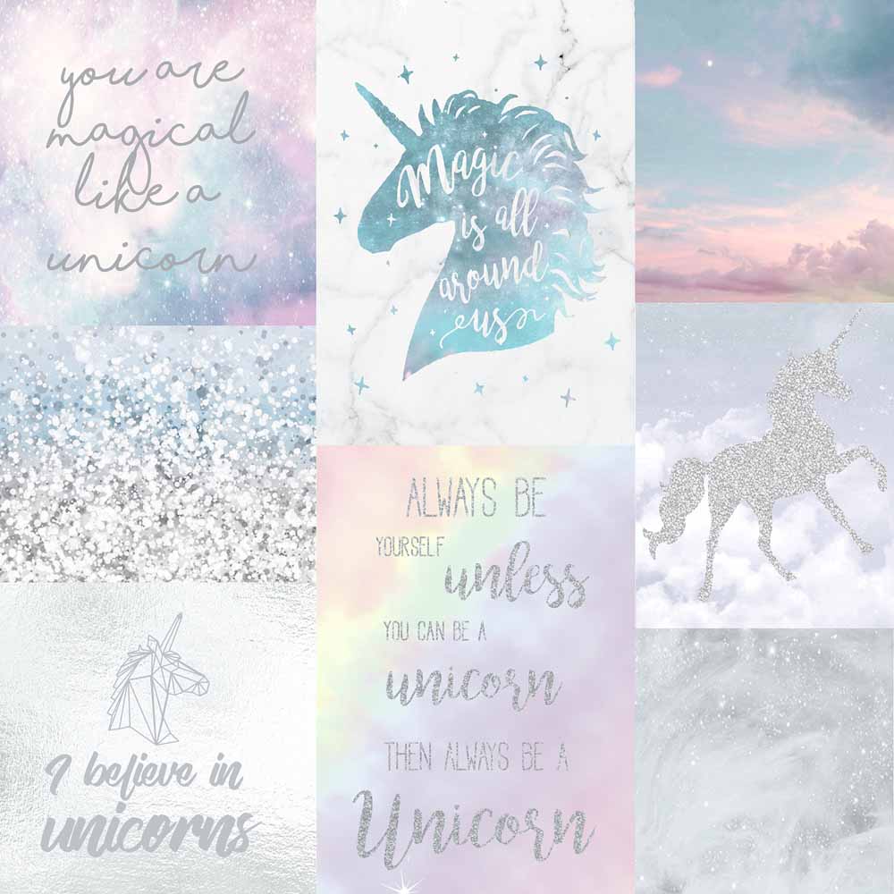 Arthouse Believe in Unicorns Glitter Metallic Wallpaper Image 1