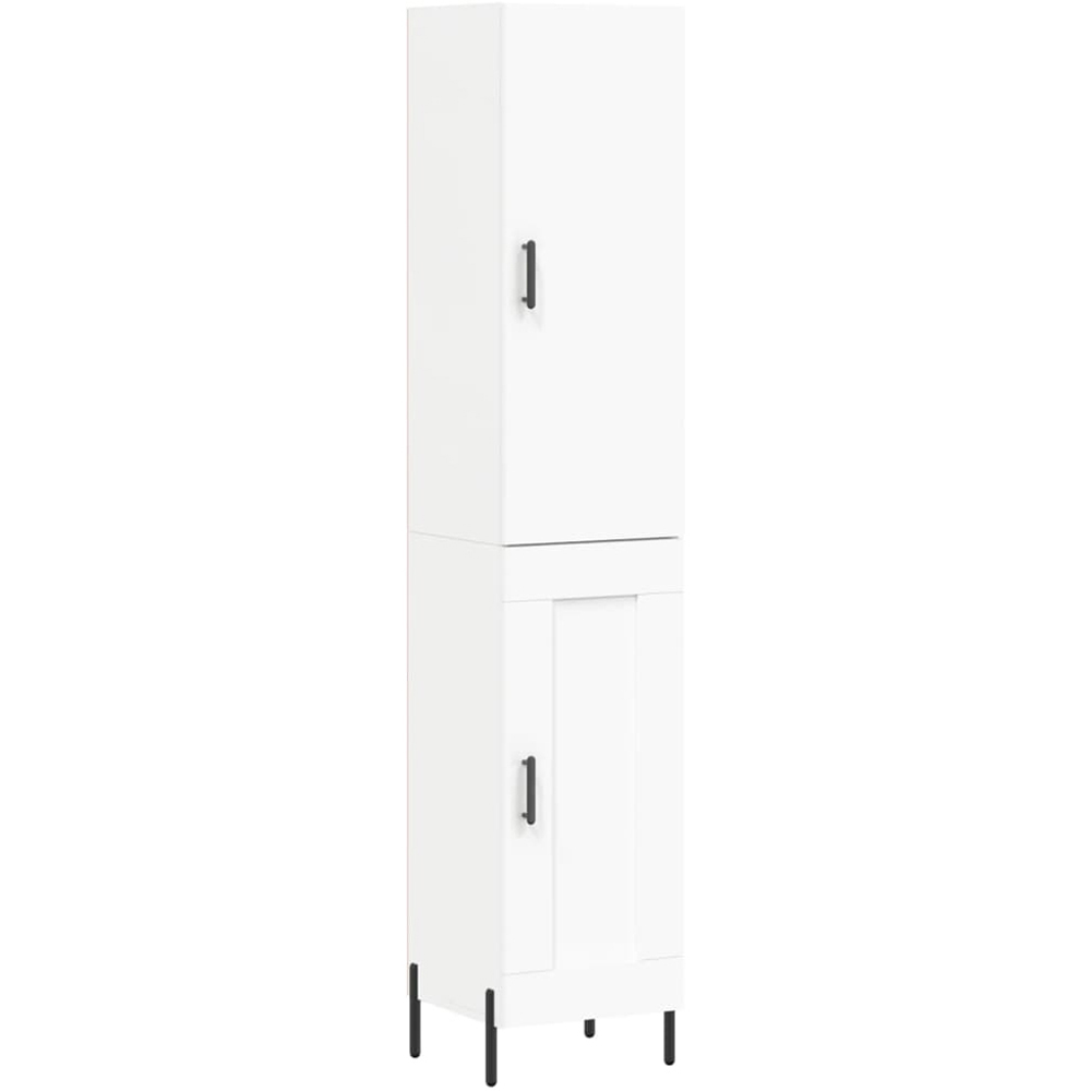 vidaXL 2 Door 6 Adjustable Shelf White Highboard with Metal Legs Image 2