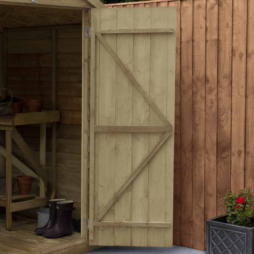 Forest Garden 8 x 6ft Double Door Overlap Pressure Treated Apex Shed Image 8