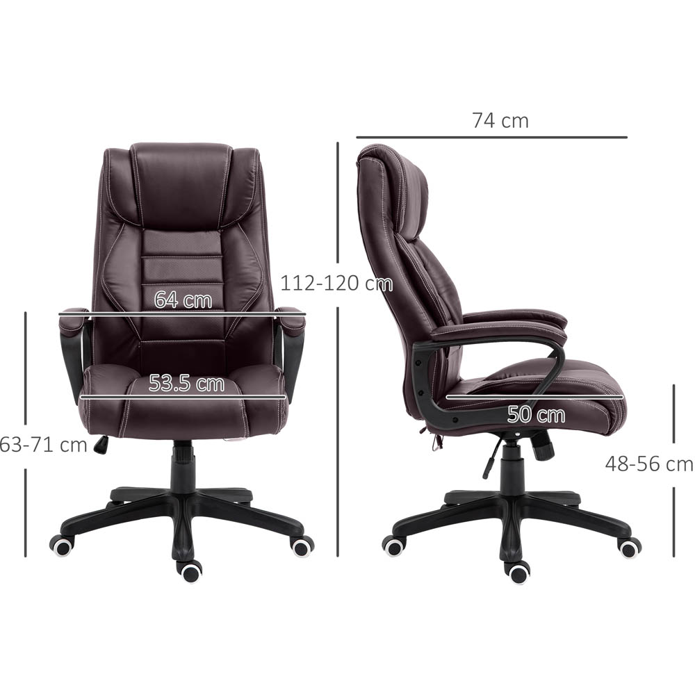 Portland Brown PU Leather Swivel Executive Office Chair Image 8