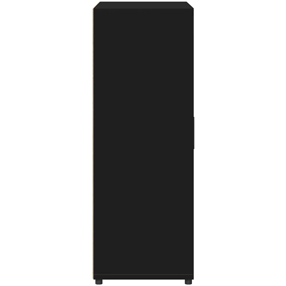 vidaXL Single Door 4 Drawer Black Wooden Sideboard Set of 2 Image 6