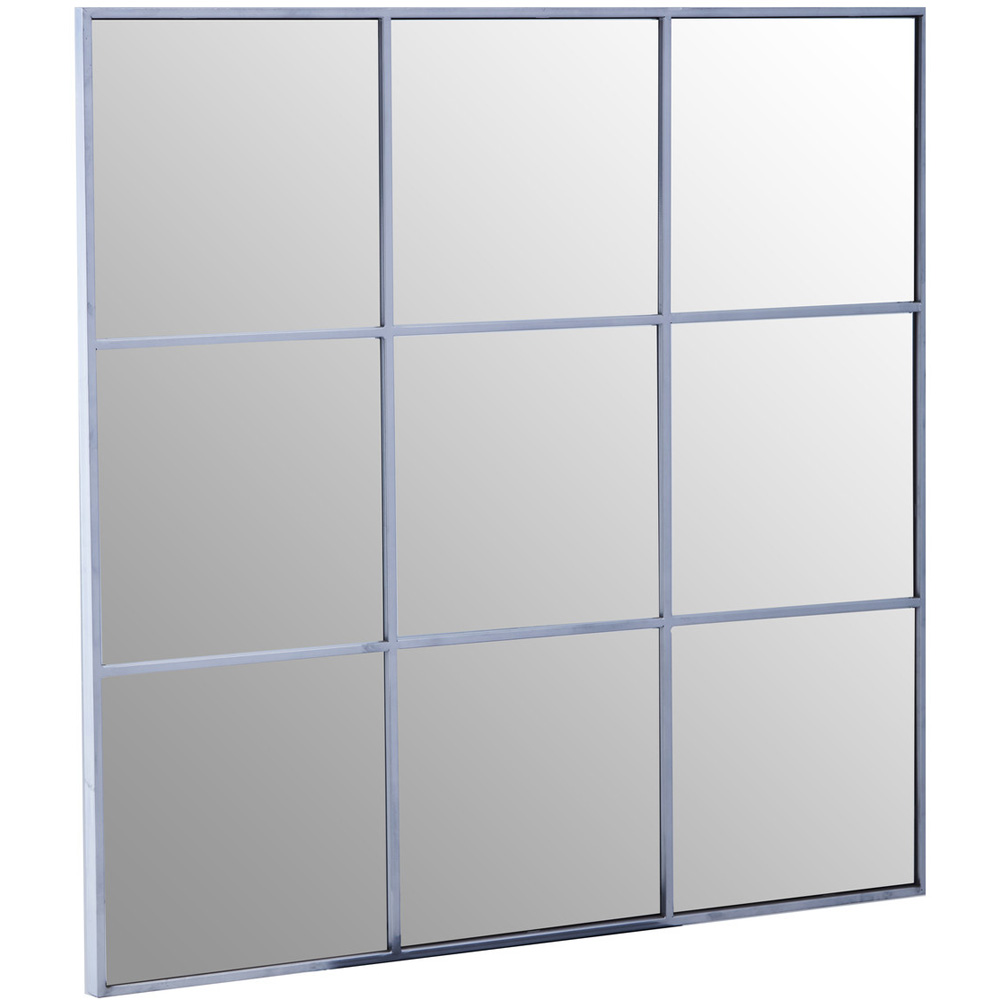 Premier Housewares Silver Finish Frame Grid Wall Mirror Image 2
