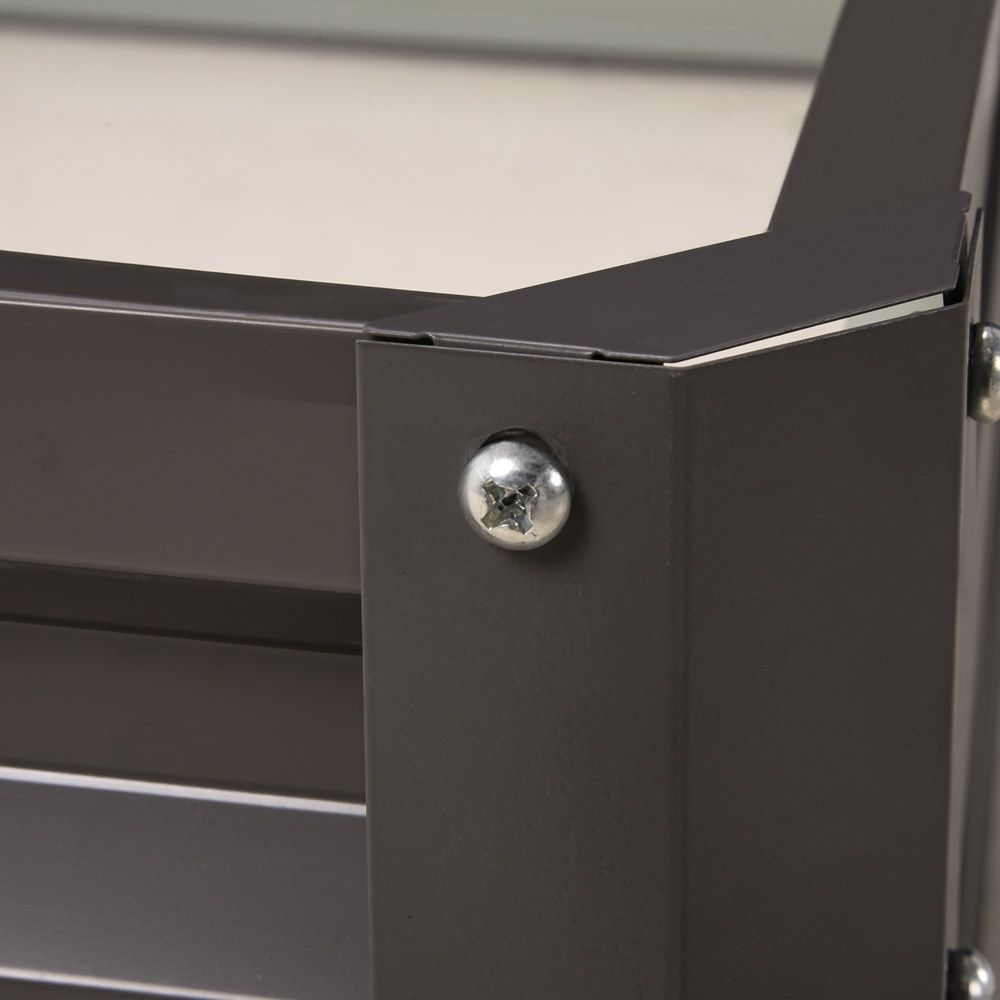 Outsunny Light Grey Metal Raised Garden Bed Flower and Vegetable Planter Image 3