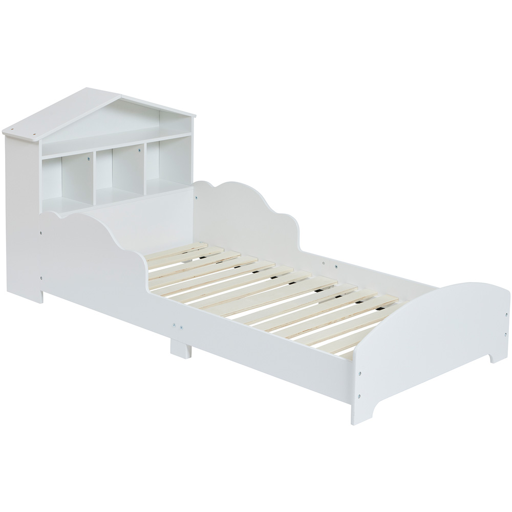 Liberty House Toys Kids White Toddler Bed with Bookcase Image 2