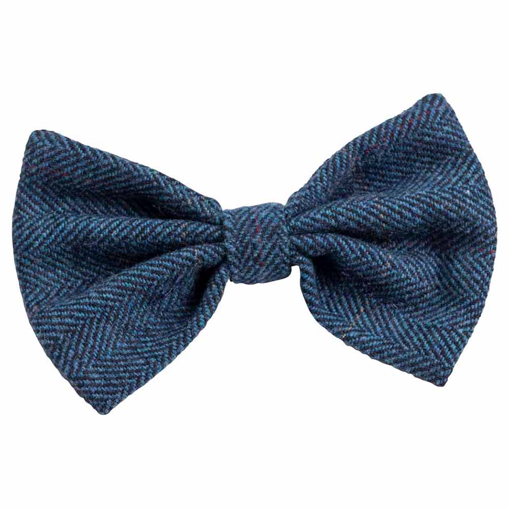 House Of Paws One Size Navy Tweed Dog Bow Tie Image