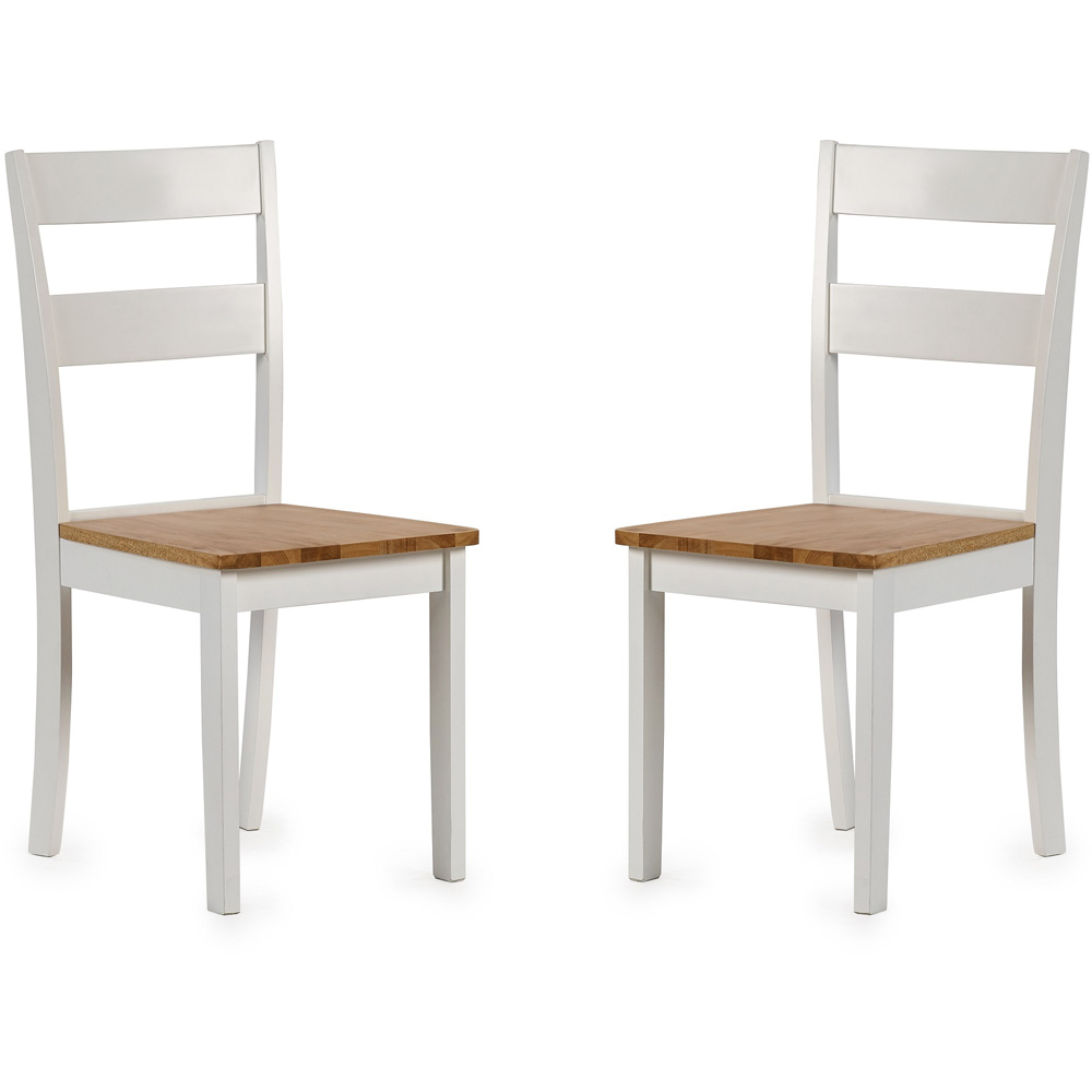 Julian Bowen Linwood Set of 2 White Dining Chair Image 2