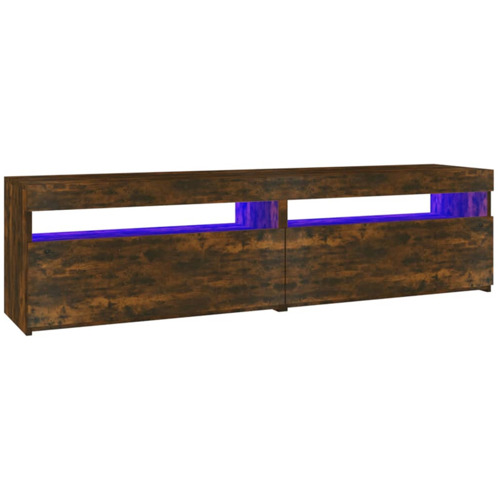 vidaXL 2 Flap Door 2 Open Shelf Smoked Oak TV Cabinet Image 9