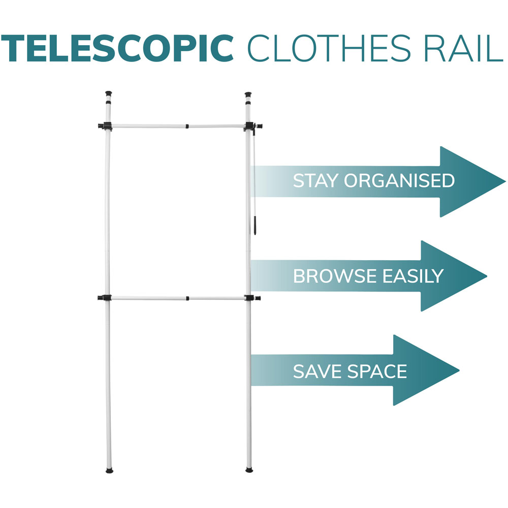 House of Home Telescopic 2-Tier Single Clothes Rail Image 4