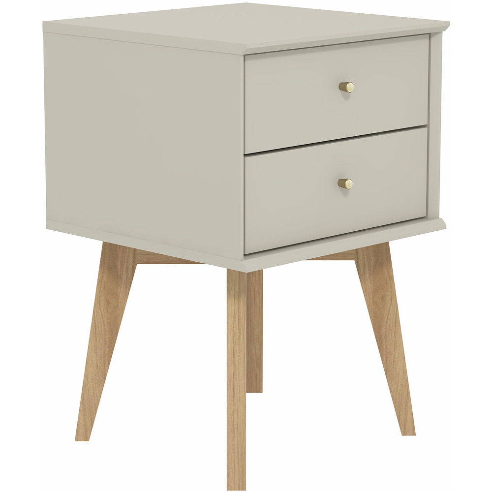 GFW Buckfast 2 Drawer White Side Table Image 2