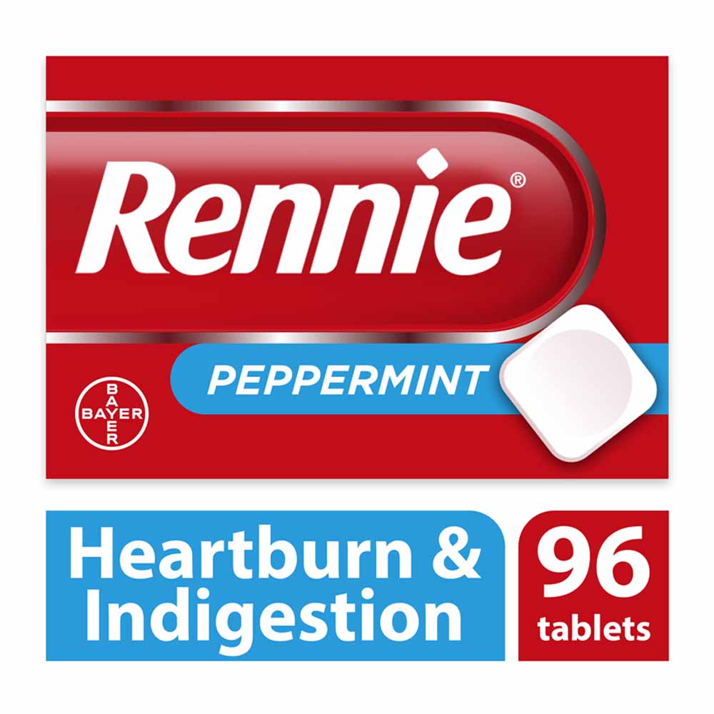 Rennie Peppermint Antacid Tablets 96 pack Image 1
