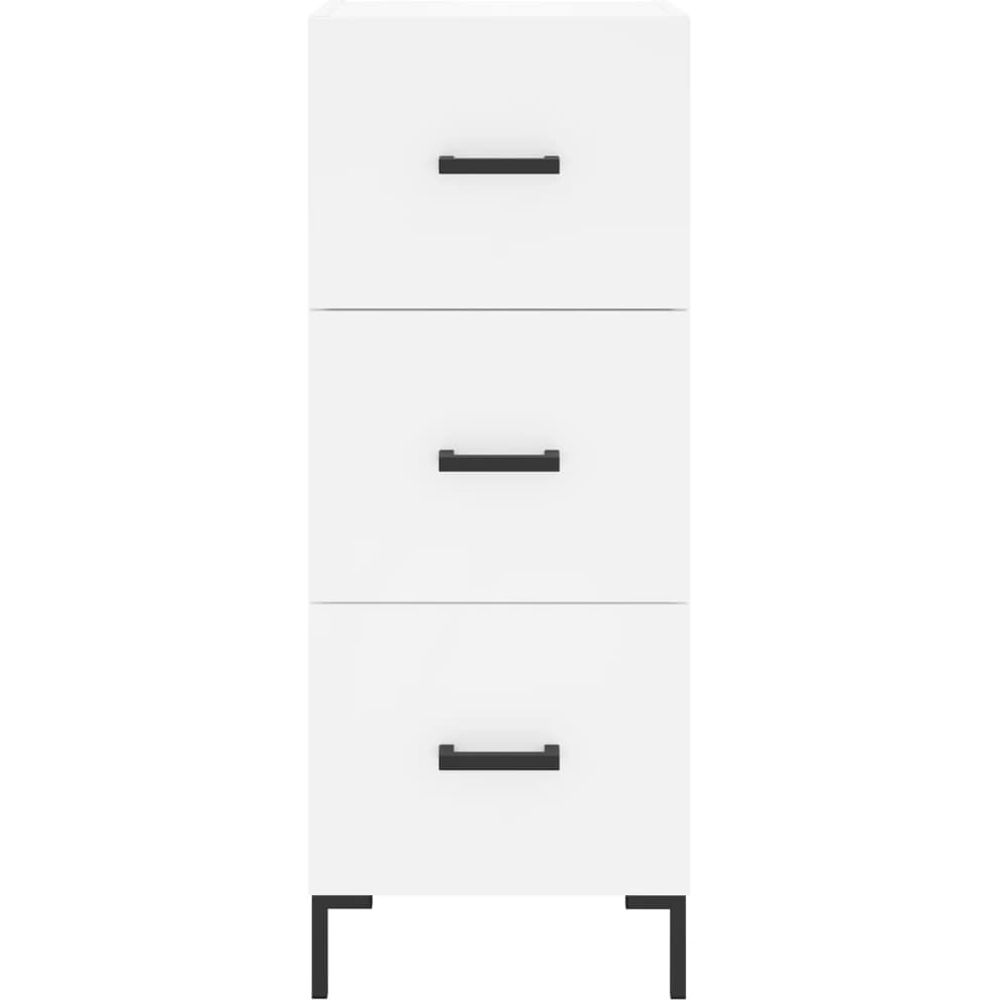 vidaXL 3 Drawer White Narrow Sideboard Image 4