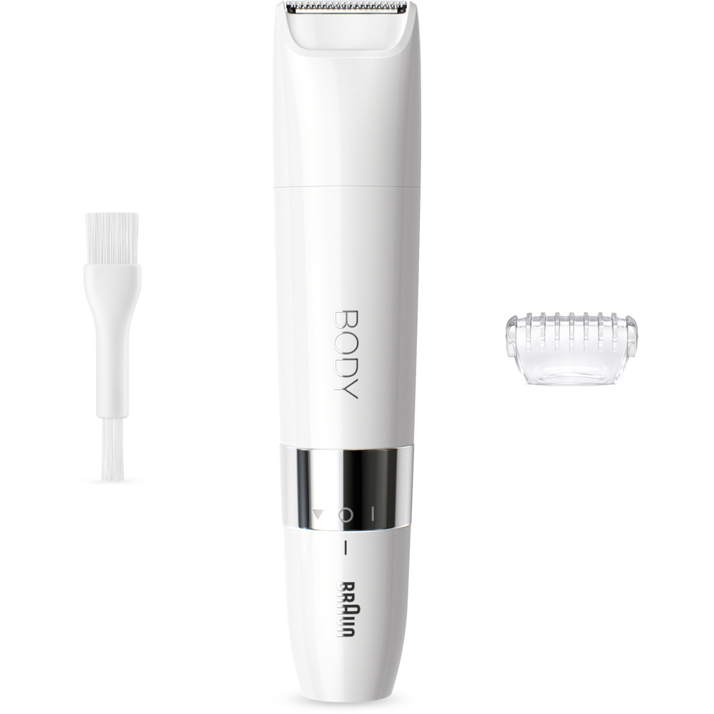 Braun White Waterproof Electric Body Hair Mini Trimmer Image 4