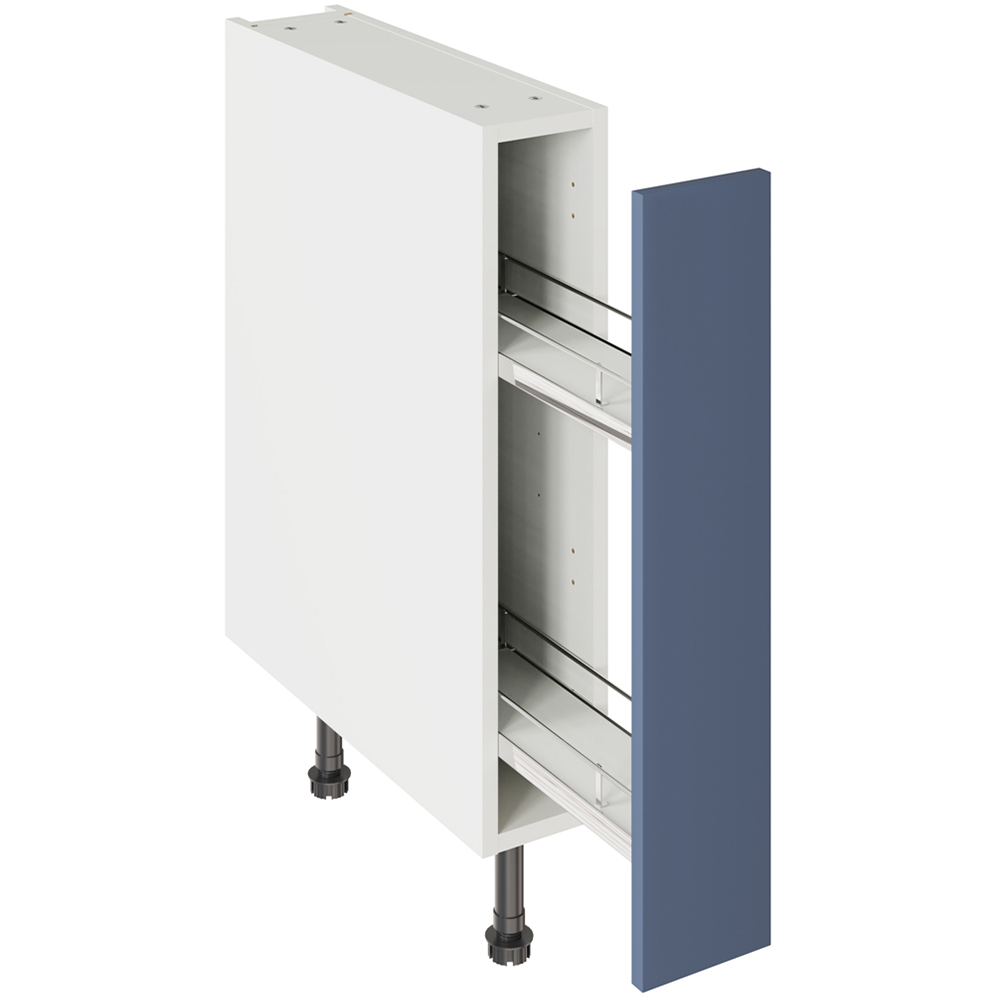 Kitchen Kit Shaker Matt Alby Blue Base Kitchen Cabinet Pull-Out Flatpack 150mm Image 1