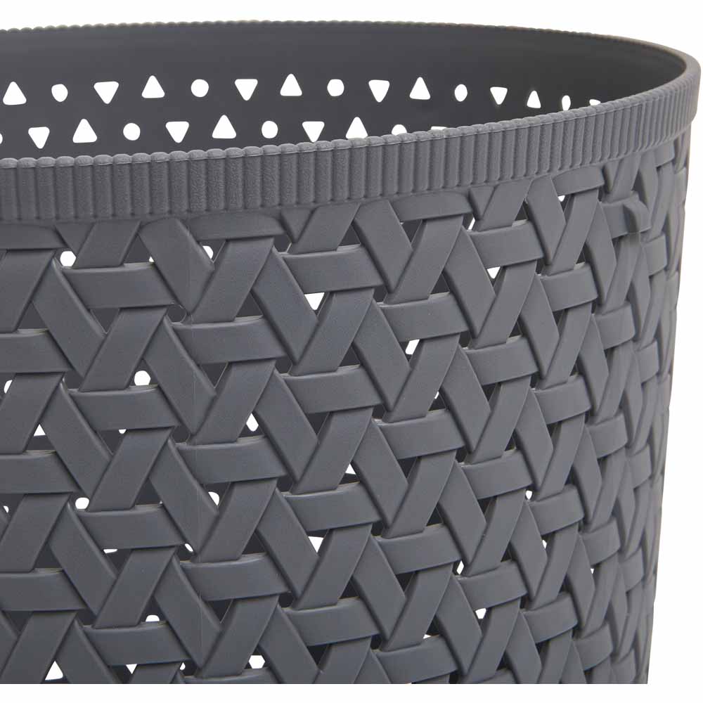 Wilko Grey Round Storage Basket Medium Wilko