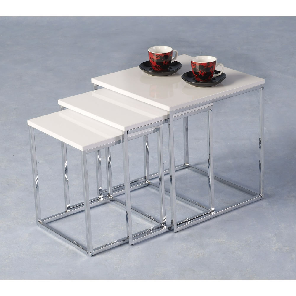 Charisma White Gloss Nest of Tables Image