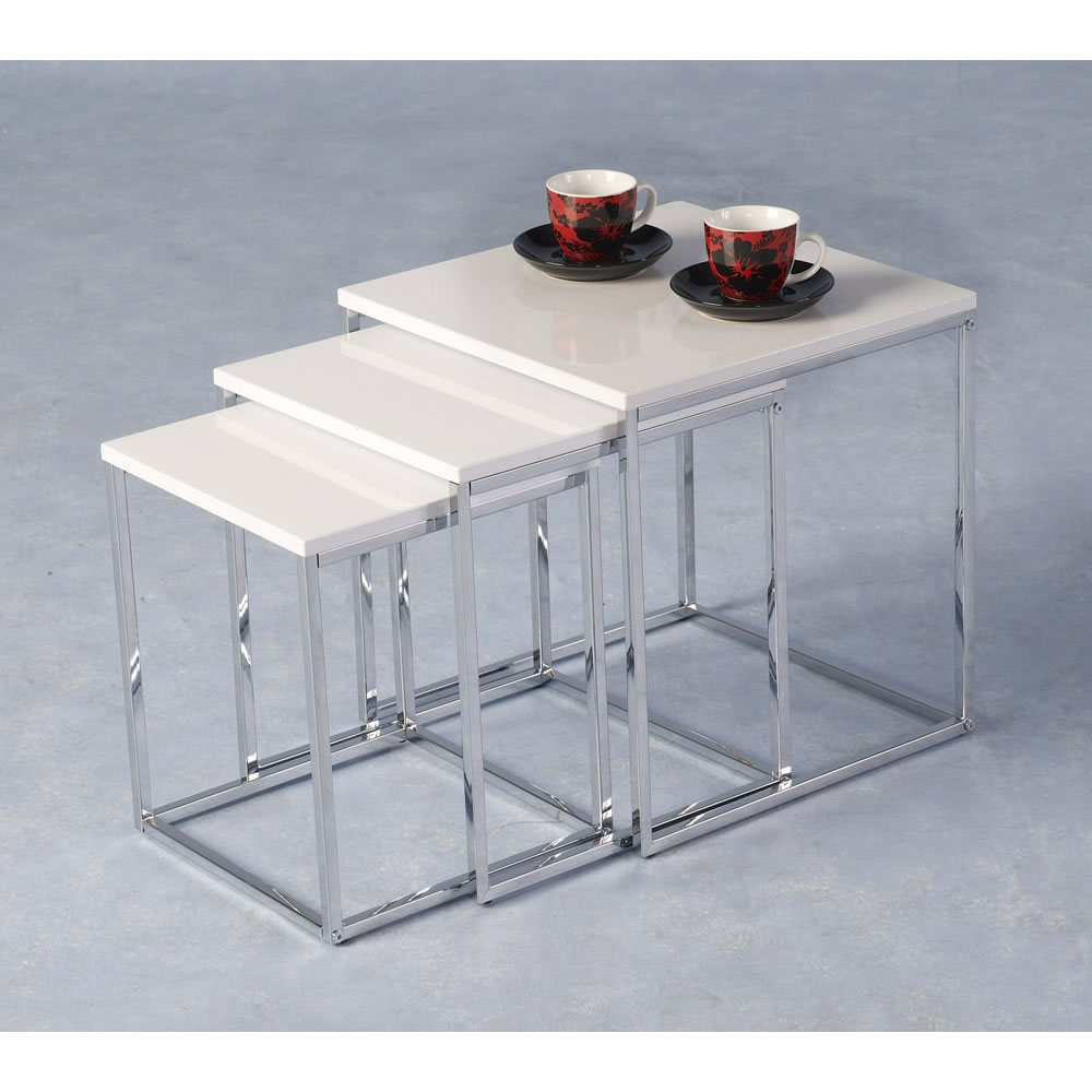 Charisma White Gloss Nest Of Tables Wilko