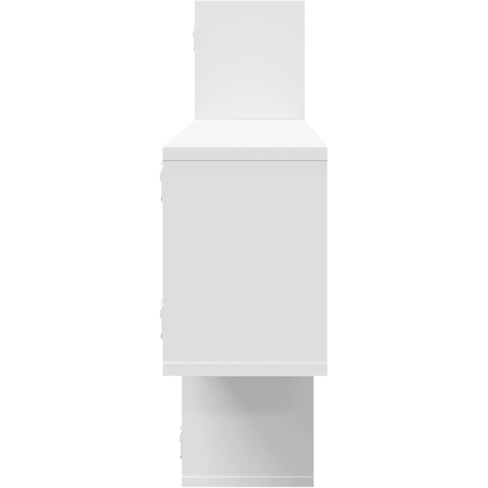 vidaXL 4 Shelf White Floating Wall Shelf Image 4