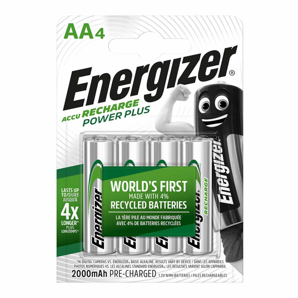 Energizer 2000mAH  1.2V NiMH Rechargeable AA Batte ries 4 pack Image 1