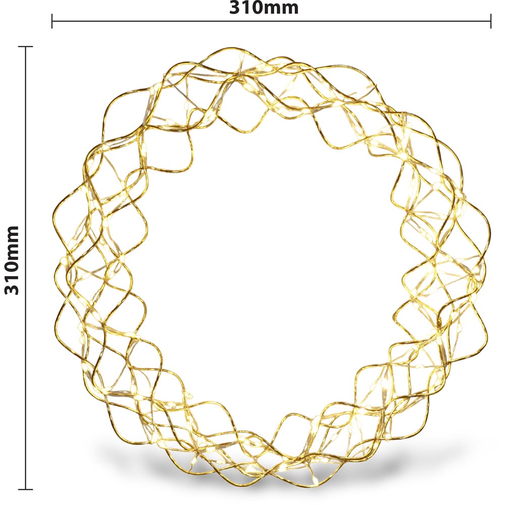Xmas Haus LED Copper Wire Wreath Image 8