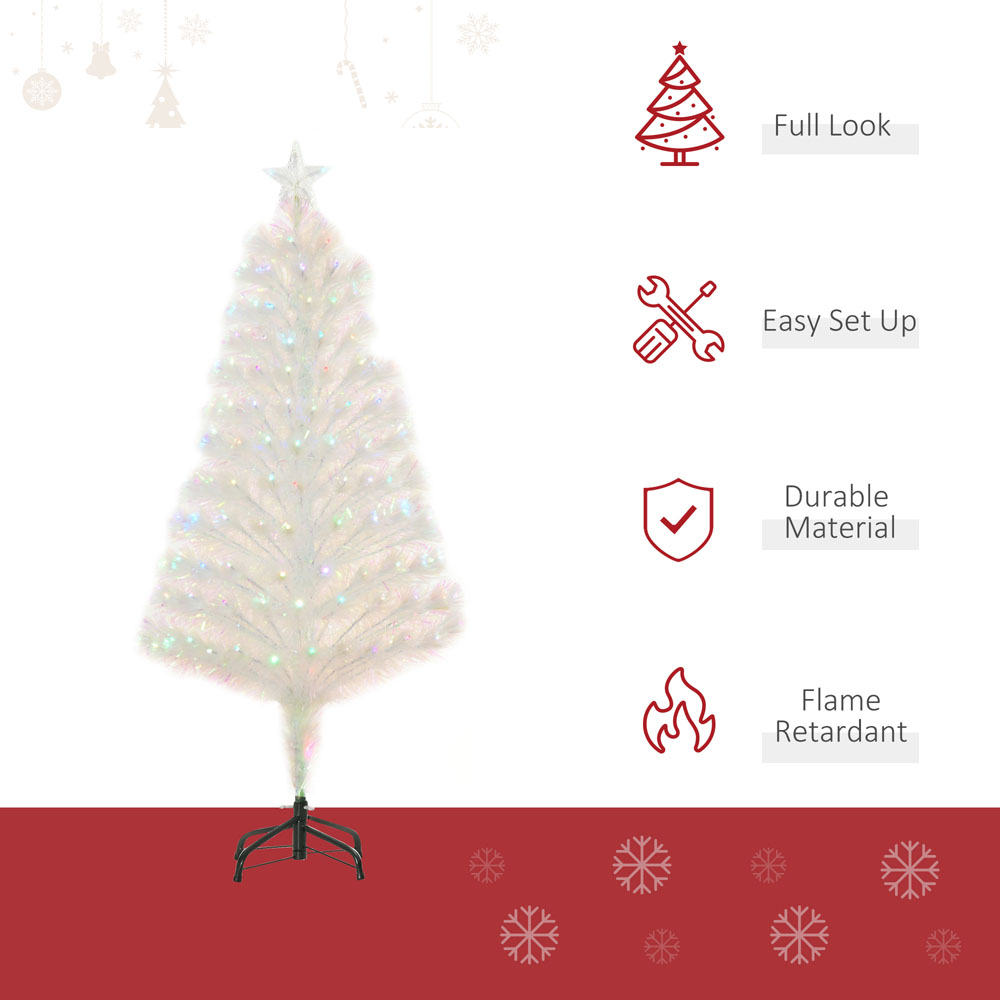 Everglow Fibre Optic LED White Artificial Christmas Tree 4ft Image 4