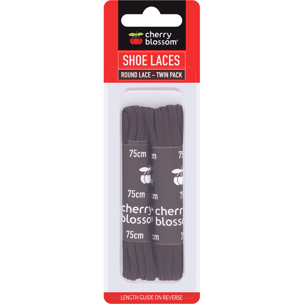 Cherry Blossom Brown Round Shoe Laces 75cm Wilko