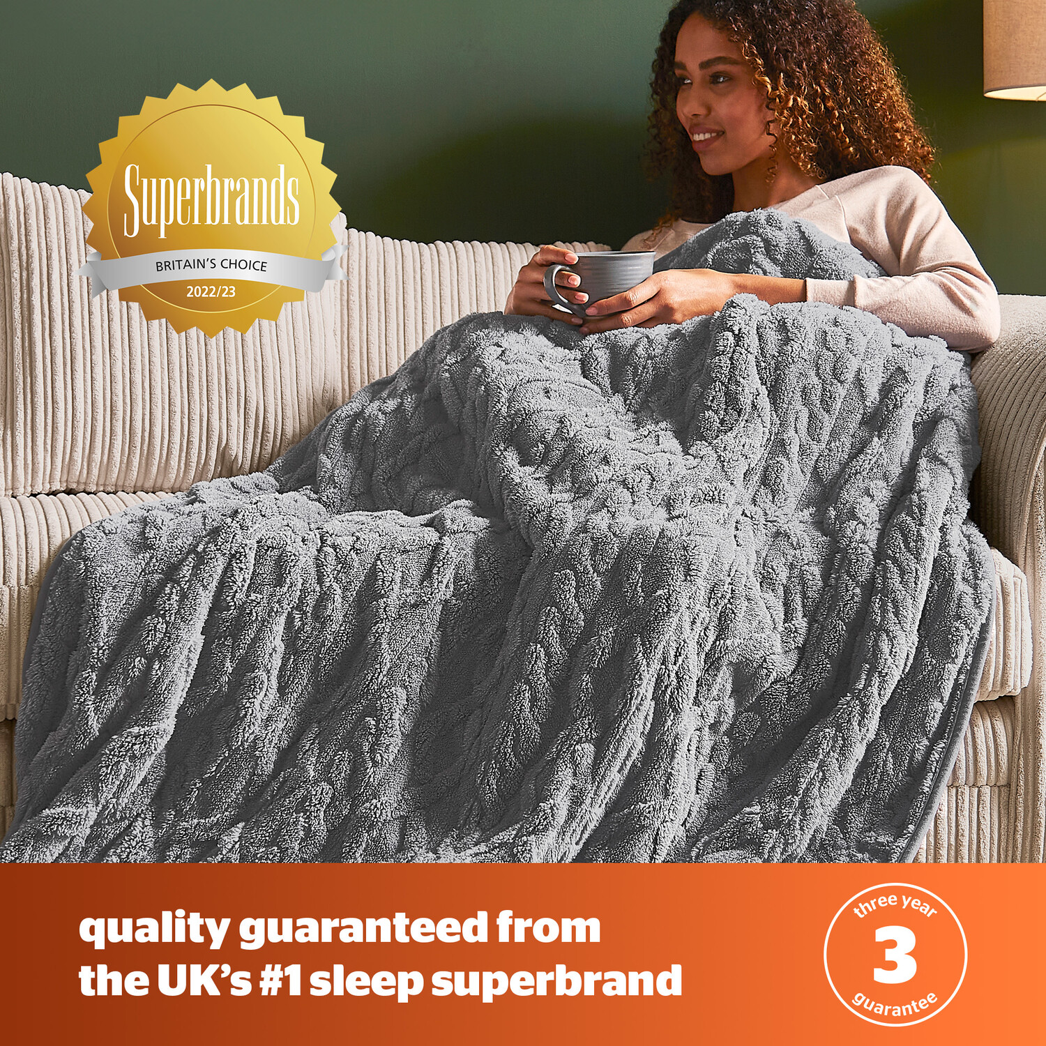 Silentnight Luxury Heated Throw Grey Image 7