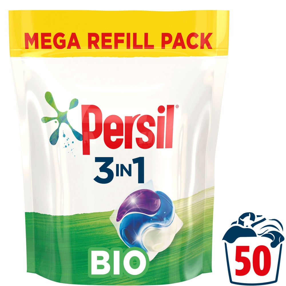 Persil Bio 3 in 1 Laundry Washing Capsules 50 Washes Case of 3 Image 3