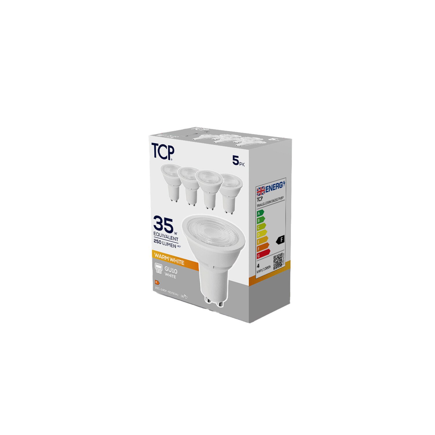 TCP LED GU10 Bulbs 250 Image 1