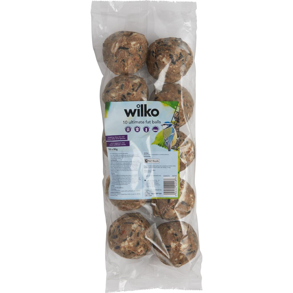 Wilko Premium Blend Wild Bird Fat Balls 10 Pack Image