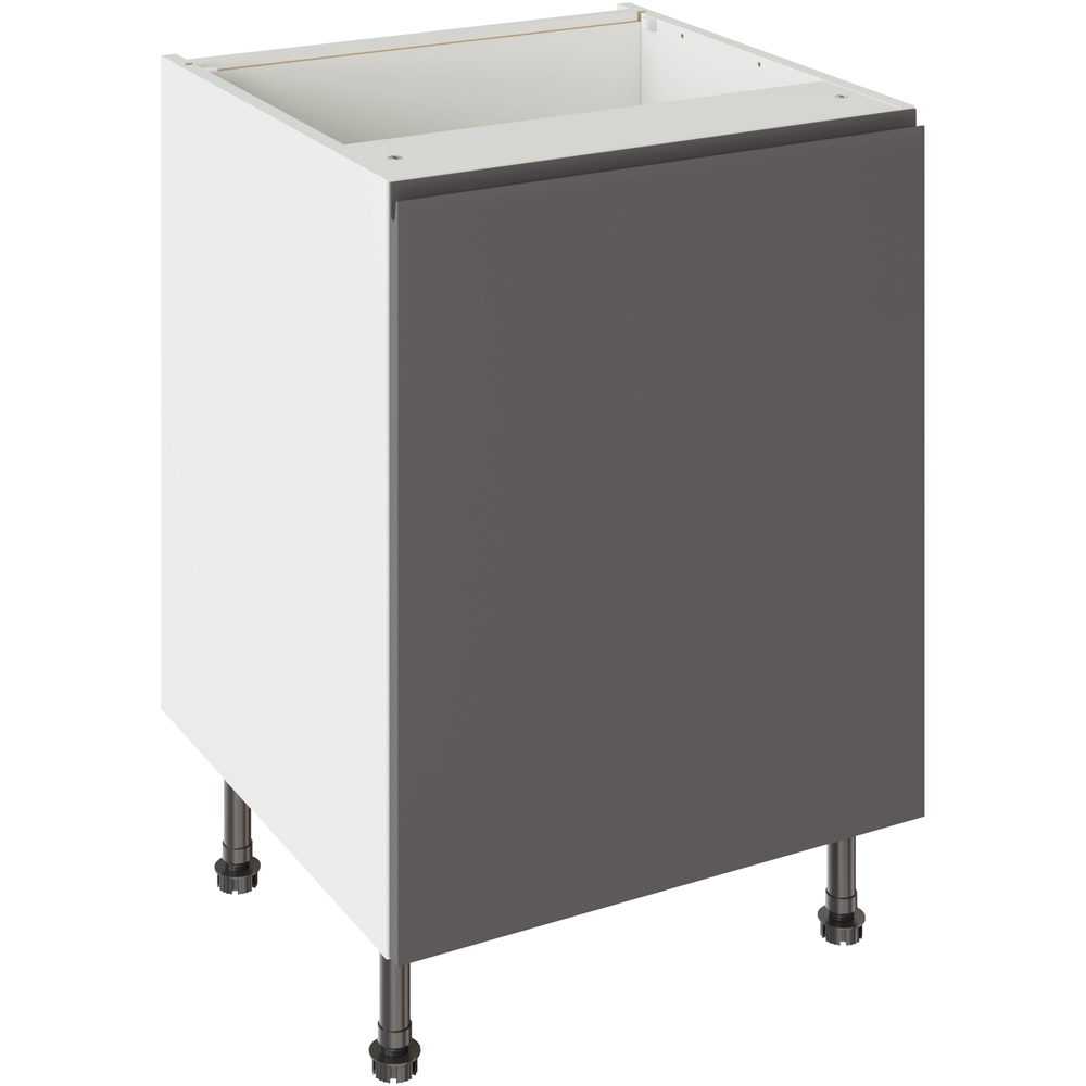 Kitchen Kit J-Pull Matt Graphite Base Kitchen Cabinet Flatpack 600mm Image 1