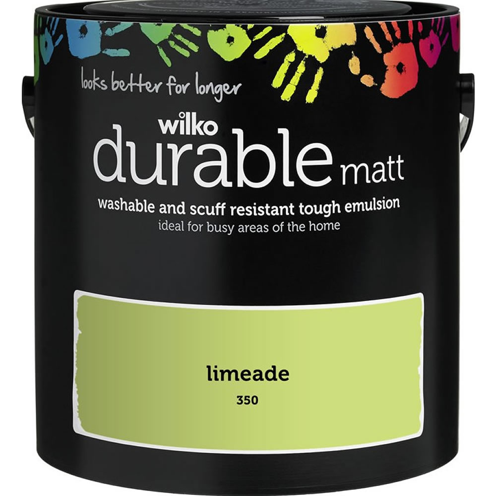 Wilko Durable Limeade Matt Emulsion Paint 2.5L Image 1