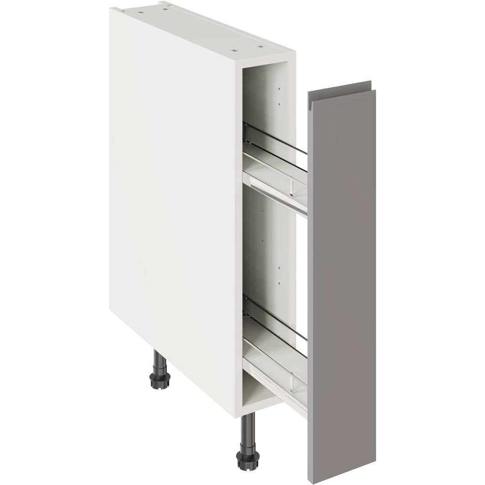 Kitchen Kit J-Pull Matt Dust Grey Base Kitchen Cabinet Pull-Out Flatpack 150mm Image 1