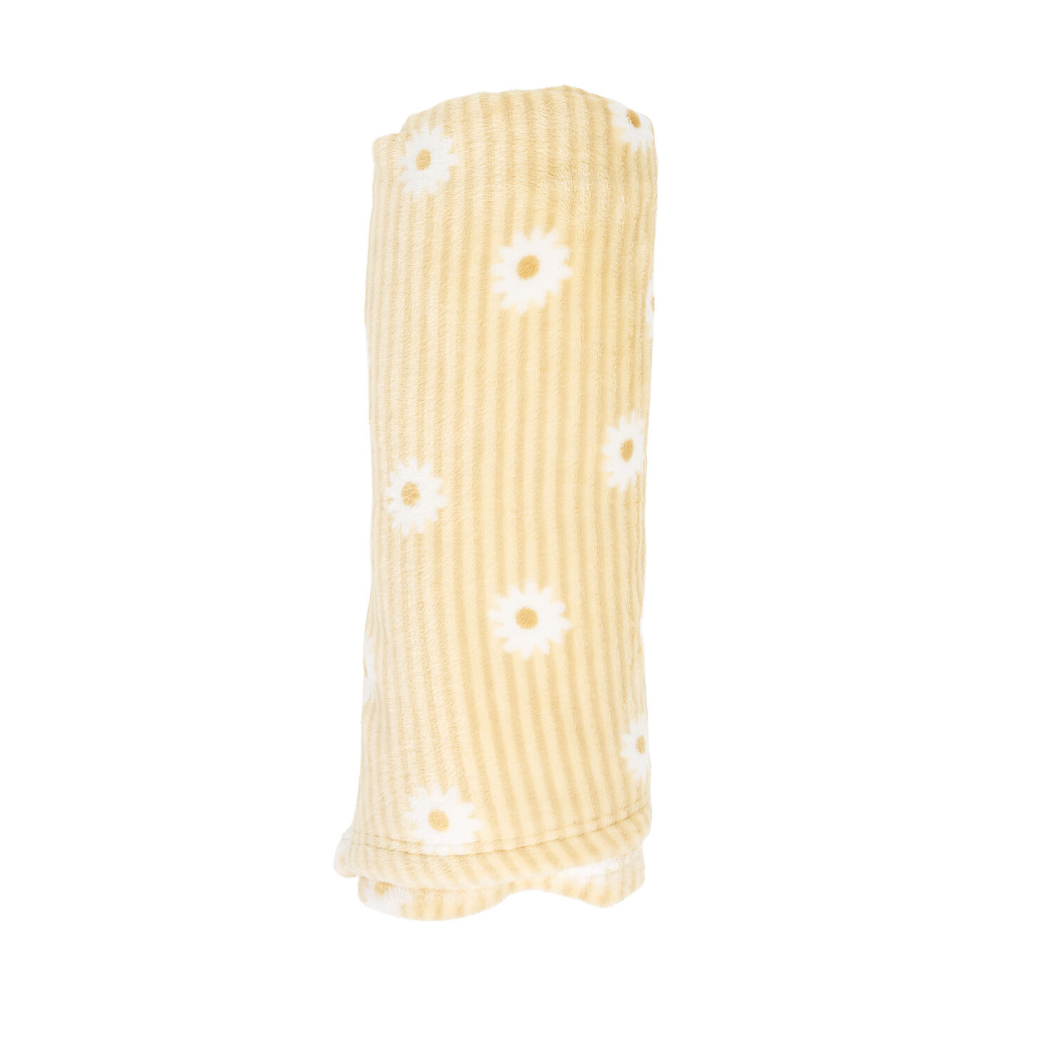 Daisy Stripe Printed Throw Yellow Image 2