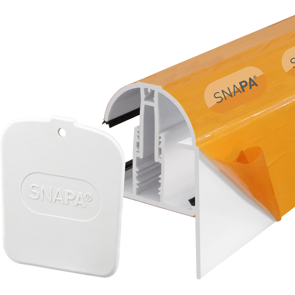 Snapa White Glazing Gable Bar 2m with Endcap Image 1