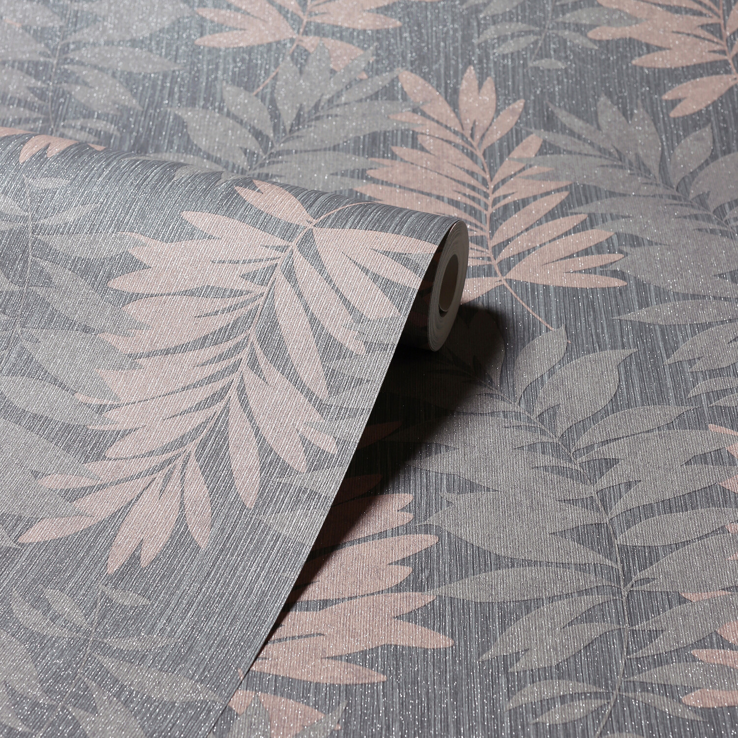 Stardust Raffia Wallpaper - Pink Grey Image 2